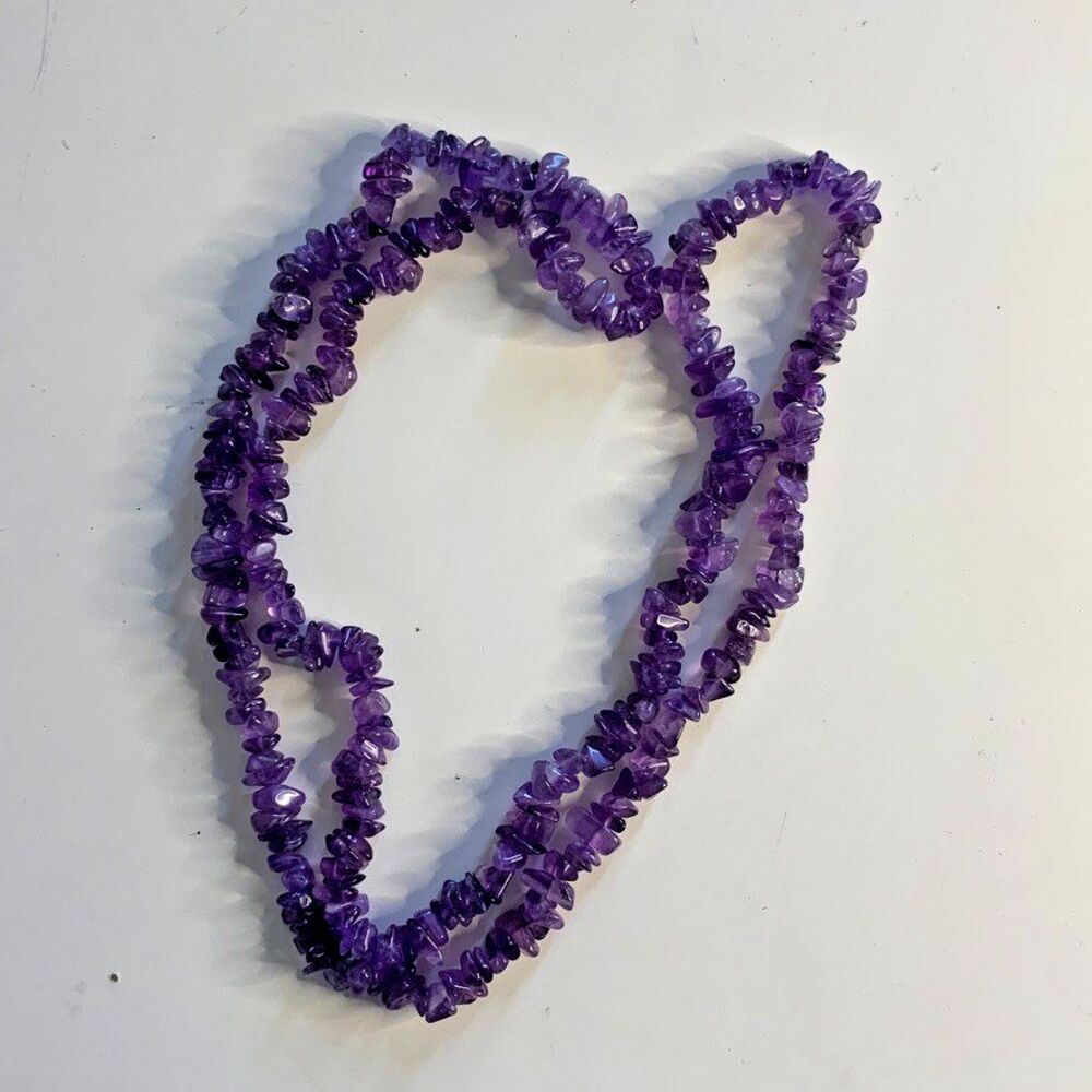 Vintage Purple Natural Shell Choker Necklace Beach Boho 16.5” Single Strand